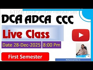 live Class 28 dec. 2025 ( Computer Fundamental) FIRST SEM.