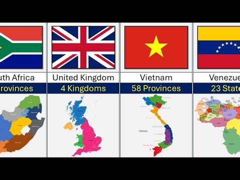 How Many Provinces From Different Countries