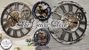 Desk Clock 10 inches with Real Moving Gears Convertible into Wall Clock (Brown and Grey)