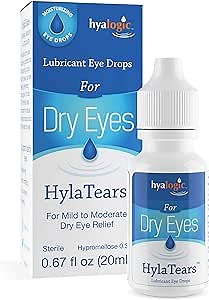 Hyalogic HylaTears Lubricant Eye Drops | Hyaluronic Acid Dry Eye Relief Lubricant Eye Drops | Extra Moisturizing Eye Drops | (20mL) 0.67 Fl. Oz.