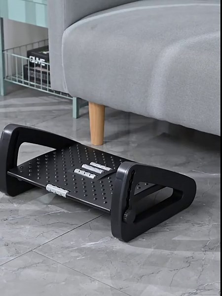 Foot Rests, Adjustable Under Desk Footrest with 6 Height Position&Massage Surface, Ergonomic Foot Stool Under Desk at Work for Improved Circulation and Posture,Home, Office(Black)
