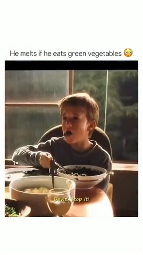 Movie 🍿 | Entertainment ⚡ on Instagram: "He melts if he eats green vegetables 😳 Artificial Intelligence: A.I. (2001) One of the most unsettling and unforgettable moments in A.I. Artificial Intelligence is the scene where David tries to eat the green vegetables at dinner. Wanting desperately to fit in and be treated like a real child, he quickly shovels the food into his mouth, smiling with innocent excitement. But almost instantly, his face begins to distort and malfunction. The food clogs his