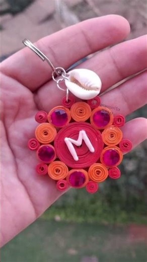 quilling keychain made by me with my initial letter # how to make quilling