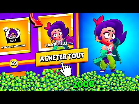 J'ACHETE TOUT le BRAWL PASS avec 2000 GEMMES et JE MAX LOLA sur Brawl Stars PACK OPENING SAISON 9