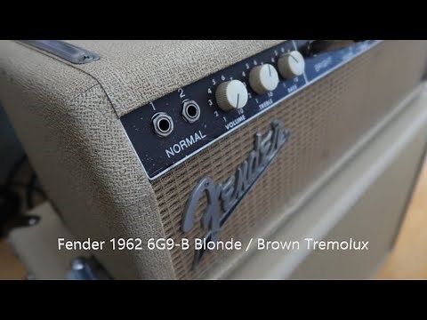 Amp Demo 1962 Fender Tremolux 6G9-B and AF Custom Cabinets 2 x 10" Part 1 overdriven