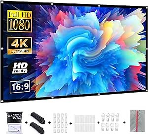 Amazon.com: VERCORKIN Projection Screen 100 inch Outdoor Projector Screens Portable Movie Screen 16:9 Foldable Anti-Crease Projection Screen for Home Theater Outdoor Indoor Support Double Sided Projection : Electronics