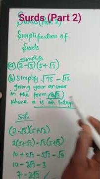 Simplification of Surds #surds