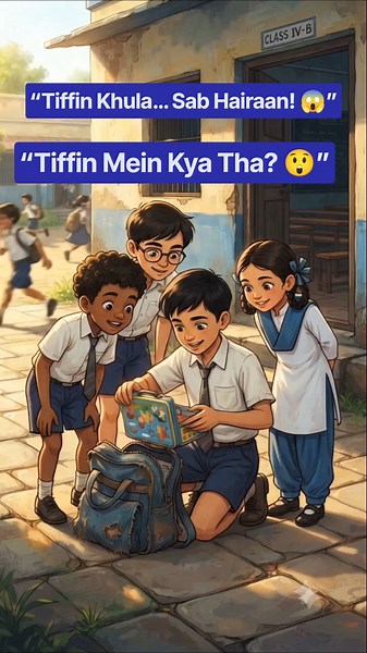 Tiffin Khula Aur Poori Class Hairaan! 😱 | 2D Anime School Life | Childhood Memories