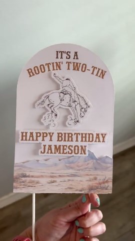 Western Cowboy Birthday Cake Topper, Rootin’ Tootin’ Two-tin, Personalized Name (2nd Birthday) - Etsy