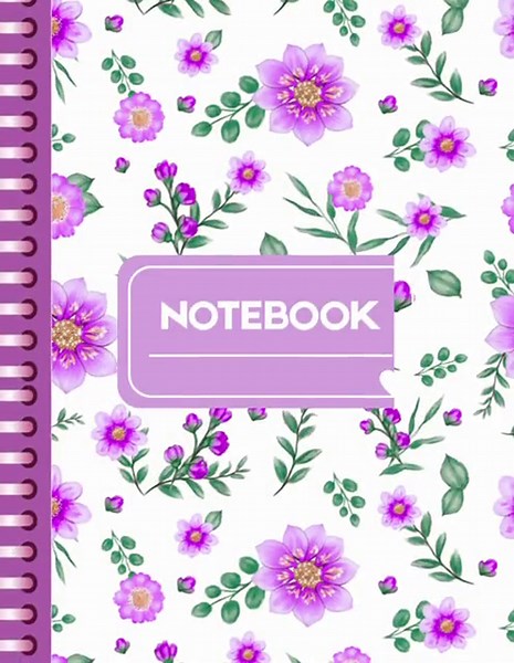 Printable Floral Notebook Cover | Front and Back PDF (digital Download) - Etsy
