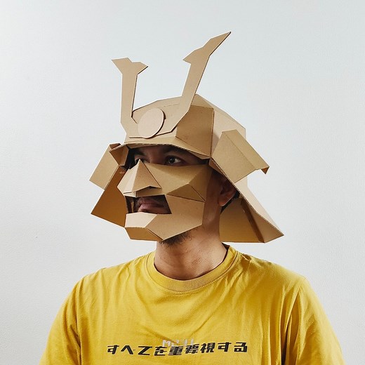 Samurai Helmet With Menpo Mask Template - DIY Cardboard Craft Pattern (scalable PDF) - Etsy