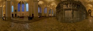 Chartres monumental screen and Stained glass windows around the choir in Cathedral of Our Lady  Eure-et-Loir 6750 360 Panorama | 360Cities