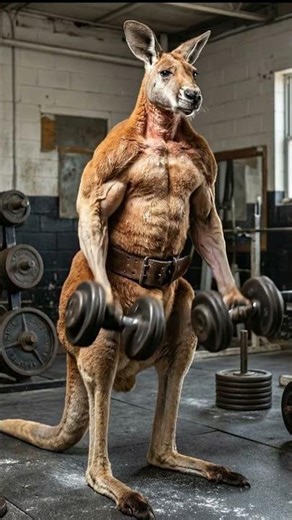 IFBB PRO Kangaroo in the Gym 🦘💪 | Ultra Jacked Animal Bodybuilder Motivation #viral #funny #gym