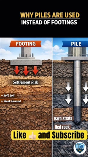 Why Piles Are Used Instead of Footings 🤔