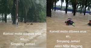 Singaporean superbikers experience anxious moments after bikes get stuck in Johor floods | New Straits Times