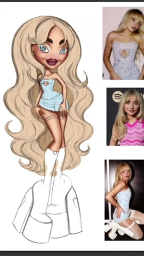 Sabrina Carpenter Cartoon Drawing Tutorial