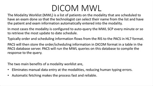 Modality worklist