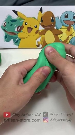 Bulbasaur made from polymer clay, sculpture timelapse【Clay Artisan JAY】#Shorts
