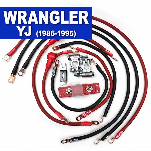 Jeep Wrangler YJ Big 7 Battery Cable Kit (1986-1995) | Durable Battery Cables