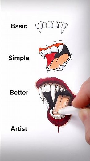Draw Vampire Teeth! #art #drawing #shorts #halloween #vampire #pencildrawing #howtodraw #easydraw