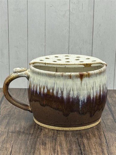 Pottery Berry Strainer, Small Pasta and Vegetable Colander, Drippy Glaze, Hand Made Stoneware - Etsy