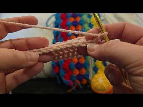 Working in the front & back of the V crocheting