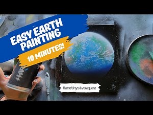 Easiest Earth Painting! Spray Paint Art Tutorial