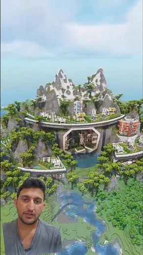 Futuristic Mountain City Minecraft Timelapse Build #minecraft