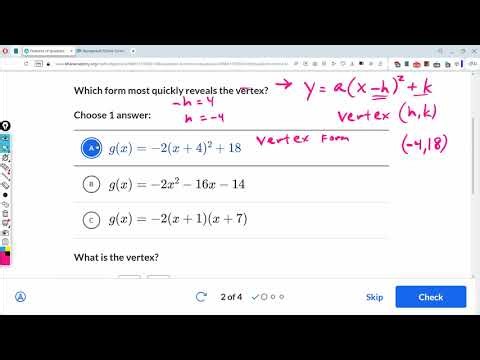 Features of quadratic functions strategy : Khan Academy : Algebra 1