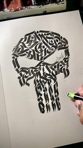 Skull Calligram Artwork Showcase