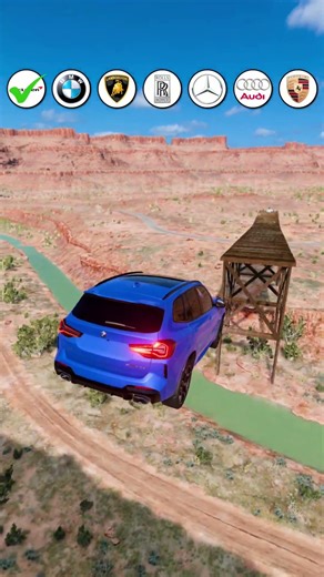 BeamNG Drive Canyon Jump - Stop Before the Crusher #beamngdrivemods #gamingcommunity #simulation