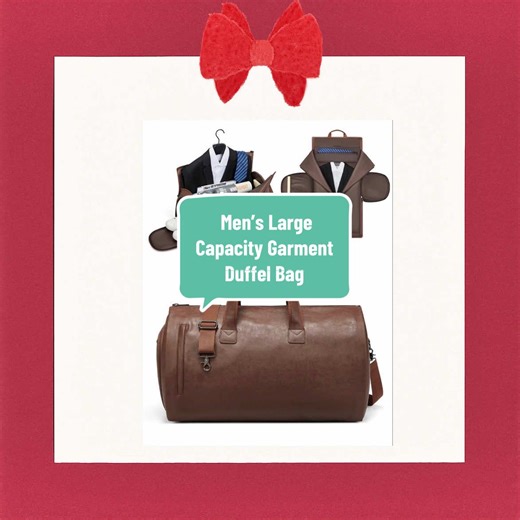 Men’s Large Capacity Garment Duffel Bag – Brown Perfect travel   suit carrier bag for work, weekends & holidays. #tiktokmademebuyit #blackfriday #mensbag #travelduffel #garmentbag
