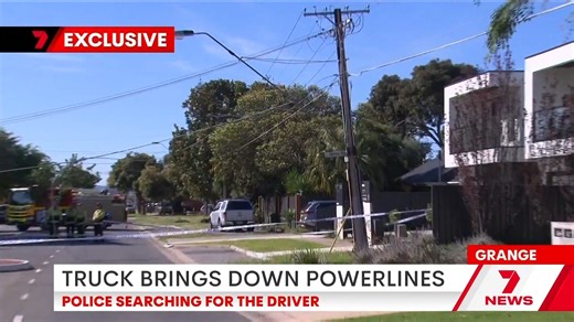 140K views · 668 reactions | EXCLUSIVE: Police are hunting a truck driver who brought down powerlines at Grange and then took off. Download the 7NEWS app: https://7news.link/7NEWSapp #7NEWS | 7NEWS Adelaide | Facebook
