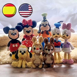 PDF Crochet Pattern – Mickey Mouse House Amigurumi Set (spanish / English Instructions) - Etsy