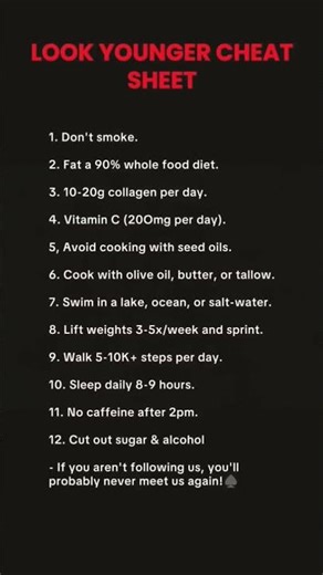 ✨ “Look Younger Cheat Sheet (Simple Tricks to Stay Fresh & Youthful)”#psychology