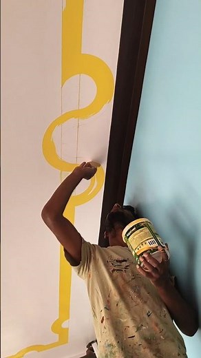 New design bardar paint apply yellow colour #shorts #video #new #design #painting