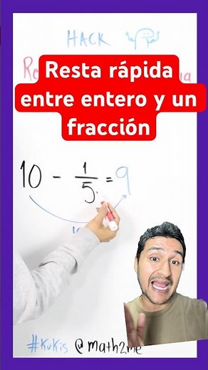 Subtract an integer and a proper fraction in seconds #math #fractions