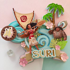 Personalised Moana Cake Topper Shaker, Moana Inspired Topper, Princess Cake Topper, Moana Decoration Topper Birthday Party. - Etsy