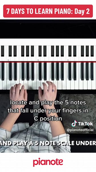 Learn to play piano in 7 days. DAY 2 is all about getting 5 fingers on the piano. Lisa is here to show you what to do in this beginner piano lesson series ❤️🎹🙏 #pianolesson #beginnerpiano #musiclesson