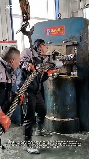 The Genius of Teamwork: How Workers Pull Giant Cables! 🦀🌾