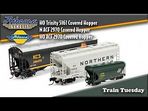 Train Tuesday 07/01/25: Athearn Genesis HO Trinity 5161, N ACF 2970 and Athearn HO ACF 2970 cars.