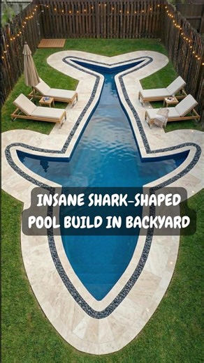 INSANE Shark-Shaped Pool Build in Backyard 🦈 From Grass to Luxury Pool Timelapse!