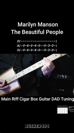 Marilyn Manson - Beautiful People - Main Riff Easy 1 Finger Cigar Box Guitar Lesson #shorts