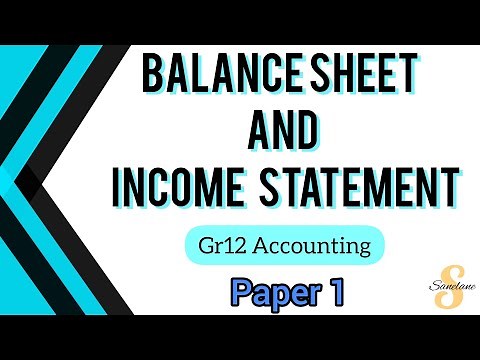 Grade 12 Accounting | Exam Question Paper 1 | Income Statement & Balance sheet