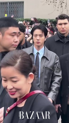 4.1K views · 696 reactions | — Jin has arrived at Gucci’s Fall Winter 2025 Fashion Show at the Milan Fashion Week  | JIN 방탄소년단 BTS | Facebook