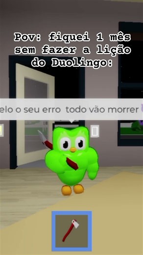 fiquei 1 mês sem fazer a lição do Duolingo 😂💜 #roblox #naoflopaporfavor