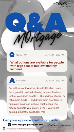🏡💰 Options for Low Income — Homeownership Is Still Possible • Low down payment loan programs • Flexible credit guidelines • Government-backed options (FHA, VA, USDA) • Assistance programs for qualified buyers • Alternative income documentation available Lower income doesn’t mean no options — it means the right strategy matters more. At The Onyx Group Mortgage, we specialize in matching clients with programs designed to make homeownership achievable, not overwhelming. 📲 Apply now: https://onyx