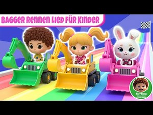 🚧 Bagger Rennen Lied für Kinder | Wer gewinnt das Rennen? 🎵 TierSing – Kinderlieder & Lernlieder