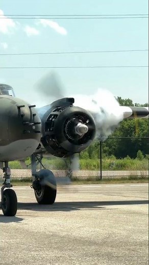 First B-25 Engine Run of the Season #aeroplane #aviation #warbirds