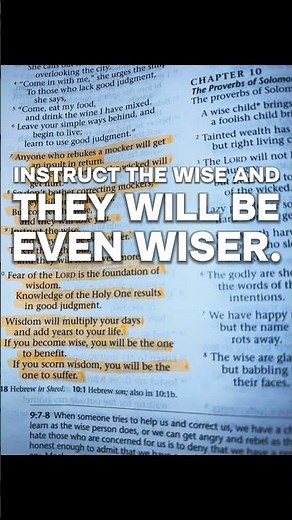 Proverbs 9:7-12 🤍 Correct the Wise ! 📖 #biblestudy #wisdom #christianfaith